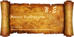 Mencs Eufrozina névjegykártya